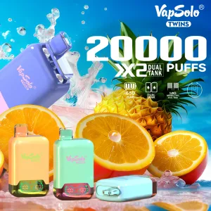 VapSolo Twins 20000 20K Puffs-10 flavors VapSolo Disposable Vapes Pen Wholesale