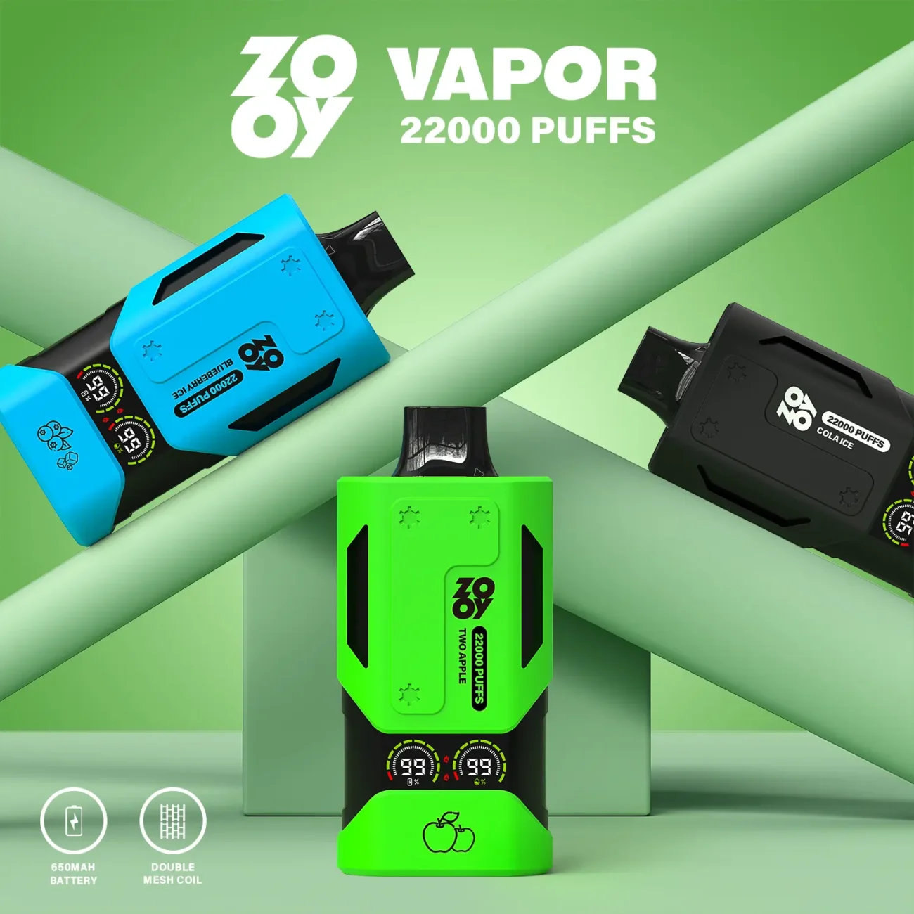 ZOOY Vape 22000 22K Puff-10 flavors Rechargeable Disposable vape Wholesale