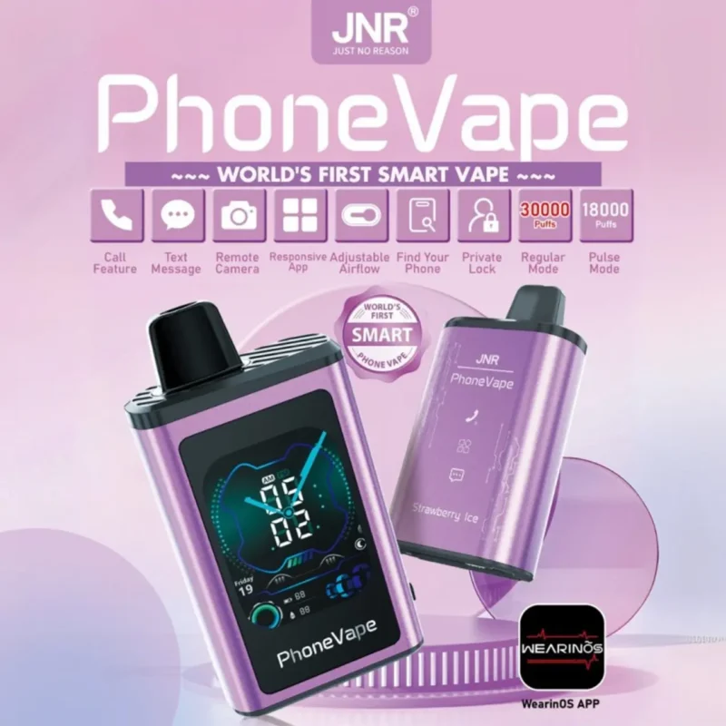 JNR Phone Vape 30000 30K Puffs-All 10 Flavors🍇 World’s First Smart Phone Disposable Vape